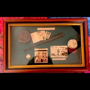 Shadow box 15"X10 the history of baseball.